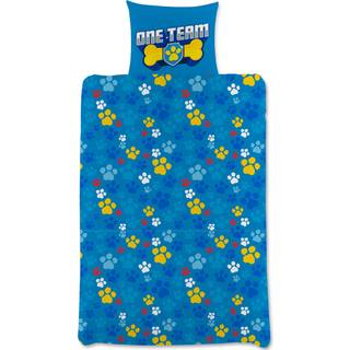 Junior sengetøj 100x140 cm - Vendbart sengesæt med Paw Patrol - One Team - 100% bomulds sengelinned