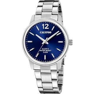 Calypso K5864/3 Herren-Armbanduhr Quarz Stahl/Dunkelblau