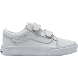 Vans - Kids Old Skool Hook and Loop Classic Tumble Shoes (4-8 Years), White, Size: 31.5 - White - 31.5