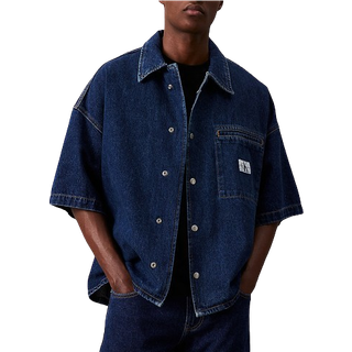Calvin Klein - Relaxed Ss Shirt - Skjorter til mænd - Denim Dark - XL