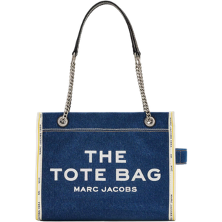 The Denim Chain Medium Tote Bag, Dark Wash