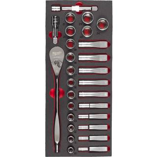 Milwaukee 4932479826 Steel Storage Topnøglesæt 28 stk., 1/2"