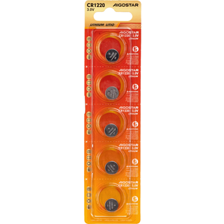 5 stk. Knapcellebatteri - CR1220, 3V