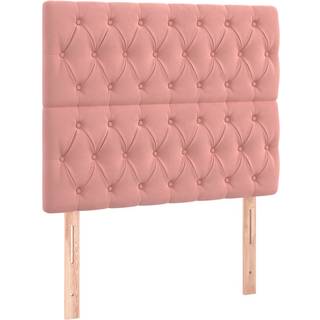 Sengegavle 80X7X78/88 Cm Fløjl Lyserød - 2 / Høj / 90 cm