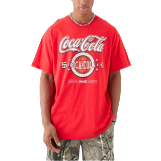 Mens Red Oversized Coca Cola License T-shirt