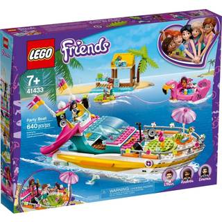 LEGO Friends Party Boat 41433 inklusive LEGO-venner Emma Andrea og Ethan Mini-Doll Figures Beach Store og Flamingo Party Boat Boat Summer Toy For