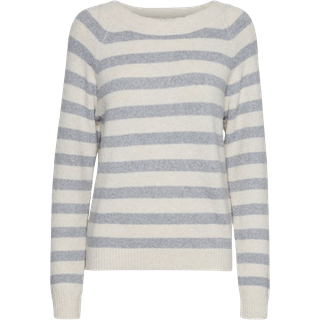 Doffy LS Striktrøje, Birch/Light Grey Melange, XL