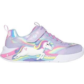 Skechers Sneakers Lavendel Multifarvet Med Enhjørning Og Blinklys - Str. 23
