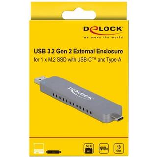 USB-C/USB-A M.2 NVMe PCIe SSD eksternt kabinet - 10 Gbps