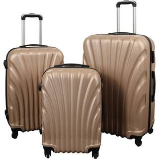 Kuffertsæt - 3 Stk. - Praktisk hardcase billige kufferter - Musling guld