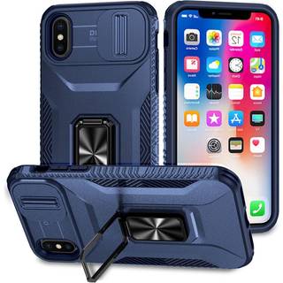 EIDERWOOD iPhone X / XS Håndværker Bagside Cover m. Magnetisk Kickstand & Cam Slider - Blå