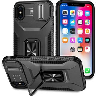 EIDERWOOD iPhone X / XS Håndværker Bagside Cover m. Magnetisk Kickstand & Cam Slider - Sort
