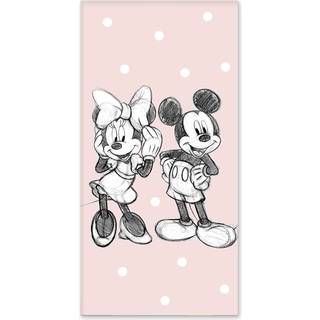 Badehåndklæde - 70x140 cm - Mickey og Minnie - 100% Bomuld