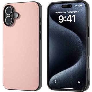 EIDERWOOD iPhone 16 Læderbelagt Plastik Bagside Cover - Lyserød