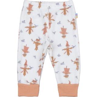 Leggings i knækket hvid med fugleskræmsel-print bambus inderst og uld yderst
