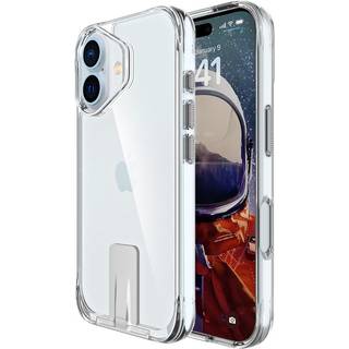 EIDERWOOD iPhone 16 Plus Hybrid Plastik Bagside Cover m. Kickstand  - Gennemsigtig / Sølv