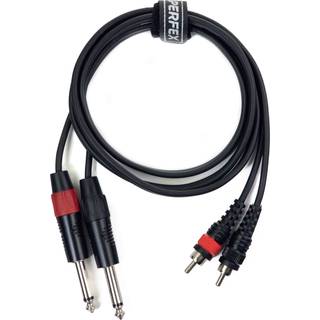 Perfex 2x Jack til 2x Phono RCA Kabel (1,3m)