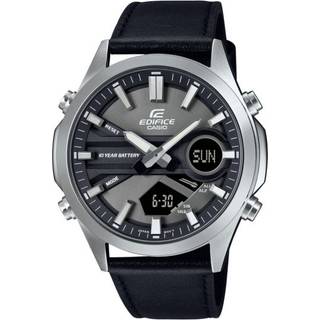 Casio EFV-C120L-8AEF Edifice Herrenuhr Chronograph mit Lederband Schwarz