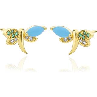 MerlePerle - Katrine øreringe i forgyldt sølv m. zirkonia**