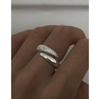 Muli Collection Adjustable Duo Zirconia Ring Silver