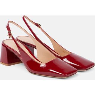 Gianvito Rossi Freeda patent leather slingback pumps - burgundy - EU 37