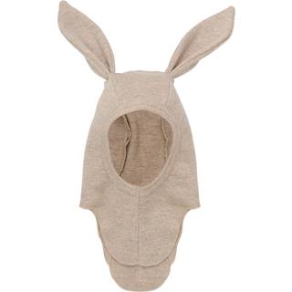 Huttelihut Balaclava Ears Wool Rib Camel Melange 74/80 cm  Brun  74/80 cm  Unisex