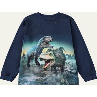 Molo GOTS Rube Langærmet T-shirt Playing Dinos 98 cm  Marineblå  98 cm  mand