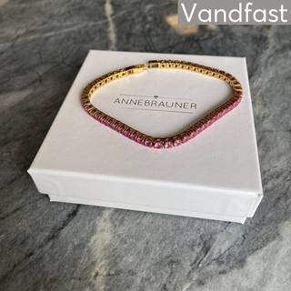 ANNEBRAUNER Tennis Petite Rose Armbånd 18K Guldbelagt - 18 CM