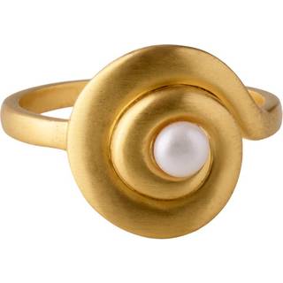 Pernille Corydon Shell Flower Ring 18 kt. Forgyldt Sølv r-346-gp-50-1 - Dame - 925 Sterling Silver