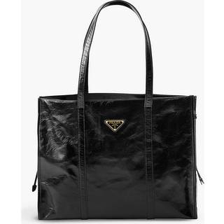Large Leather Tote Bag in Black - OS
