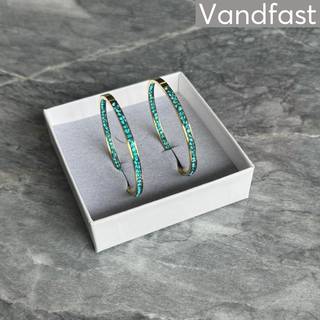 ANNEBRAUNER Creole Thin Big Blue Topaz Øreringe 18K Guldbelagt