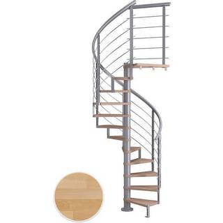 DOLLE Montreal DESIGN spindeltrappe, Ø120 cm, pearl grey/olieret bøg - 11 trin