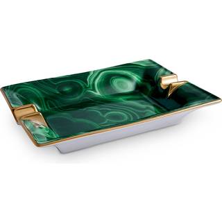 L'Objet Barware - 'Malachite' ashtray in GREEN porcelain
