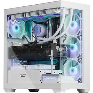 DarkFlash ATX Mid-Tower PC Case Pre-Installer 4 PWM Argb Fans Computer Case Full View Dual Tempered Glass Gaming PC Case Type C Port underst?tter