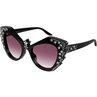 Gucci Kvinde GG1095S 001 Solbriller Acetat Sort Rød Geometrisk Normal Skygge