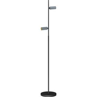 Decor Double F2 sort/aluminium 2 x LED gulvlampe