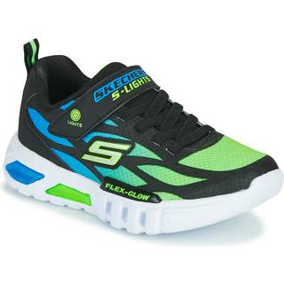 SKECHERS Junior S Lights Flex Glow - Blå/Sort/Lime
