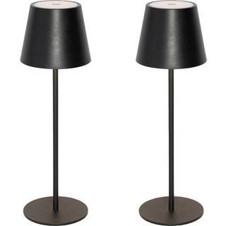 Sæt med 2 bordlamper sort med lysdæmper og genopladelig - Murdock