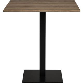 Lignano cafebord, eg, sort metal base, 70 x 70 x 75 cm, smoked eg