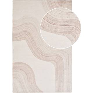 Surat Tæppe, håndtuftet i lysebrun og råhvid - UDSOLGT TIL UGE 1 - 2026