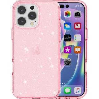 EIDERWOOD iPhone 16 Pro Hybrid Plastik Bagside Cover - Lyserød Glitter