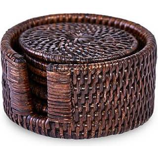 Cognac glasbrikker rattan 6-pak