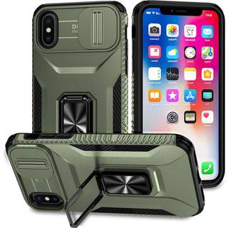 EIDERWOOD iPhone XS Max Håndværker Bagside Cover m. Magnetisk Kickstand & Cam Slider - Grøn