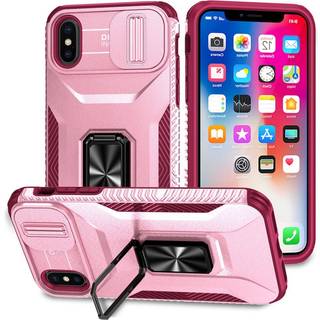 EIDERWOOD iPhone XS Max Håndværker Bagside Cover m. Magnetisk Kickstand & Cam Slider - Lyserød