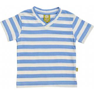 T-shirt med V-hals - Blå stribe