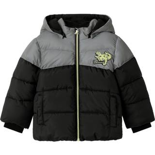 NAME IT Morten puffer jakke dino - BLACK