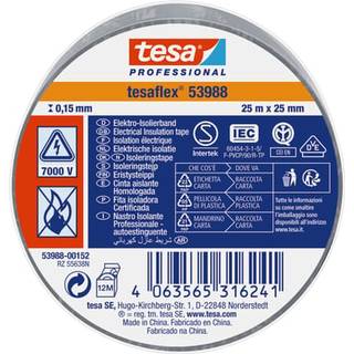 Tesa Isoleringstape vde/iec pvc 25mx25mm grå
