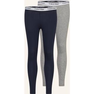 2 Pack Girls Leggings - Modern Cotton - Grey - 8-10