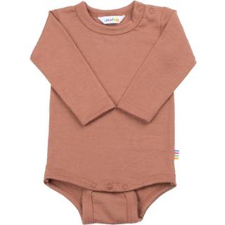 Langærmet body i rød/brun 100% merino uld
