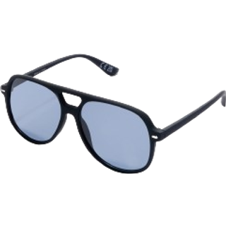 Mens Black Plastic Aviator Sunglasses